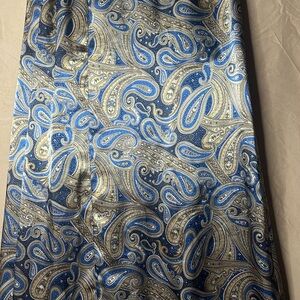 Leslie Fay Blue and Gold Paisley Scarf